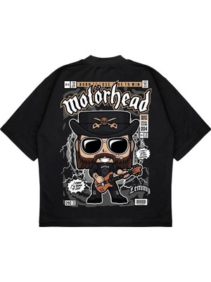Pure Effect Unisex Oversize Motörhead Sırt Baskılı Boxy Fit Kalın Kumaşlı T-Shirt