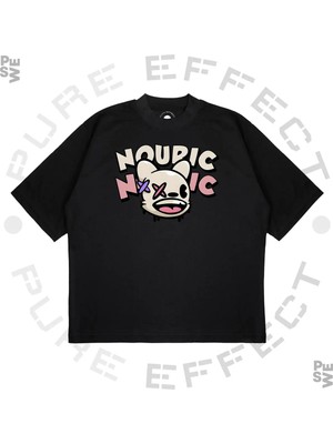 Pure Effect Unisex Oversize Nourıc Baskılı Boxy Fit Kalın Kumaşlı T-Shirt