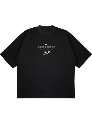 Pure Effect Unisex Oversize Paradısus Baskılı Oversıze Unısex %100 Pamuklu Nefes Alan T-Shırt