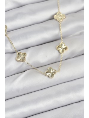 Uravas Store Pirinç Gold Renk Yonca Kadın Kolye