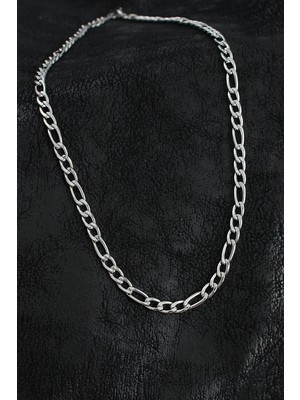 Uravas Store Çelik Kalın Figaro Zincir Model Gümüş Renk Erkek Kolye