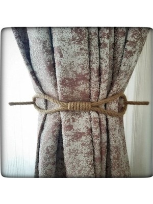 Uravas Store Perde Tokası Perde Mandalı Perde Askı Aparatı Jüt Halat Şıklığında Perde Aksesuar