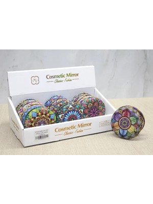 Uravas Store Taşlı Yuvarlak El Aynası Kalın Model 4