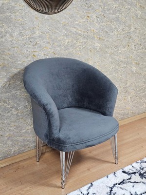 Sevinç Mobilya Tekli Teddy Krom Kaplama Telli Ayak Çay Seti Koltuk Tekli Berjer , Balkon, Salon, Ofis