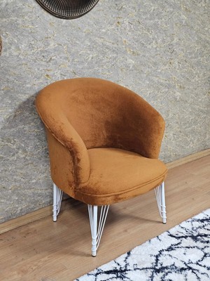 Sevinç Mobilya Tekli Teddy Beyaz Boyalı Telli Ayak Çay Seti Koltuk Tekli Berjer , Balkon, Salon, Ofis