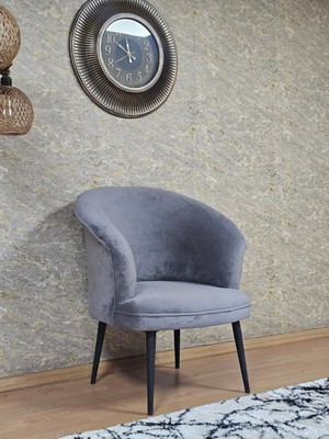 Sevinç Mobilya Tekli Teddy Siyah Boyalı Sivriltme Ayak Çay Seti Koltuk Tekli Berjer , Balkon, Salon, Ofis