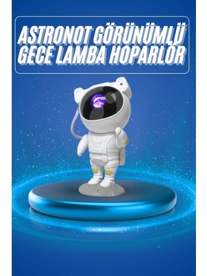 Uravas Store Projeksiyon Astronot Lamba Speaker Sevimli Astronot Bluetooth Hoparlör