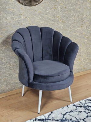 Sevinç Mobilya Tekli Istiridye Beyaz Boyalı Sivriltme Ayak Çay Seti Koltuk Tekli Berjer , Balkon, Salon, Ofis
