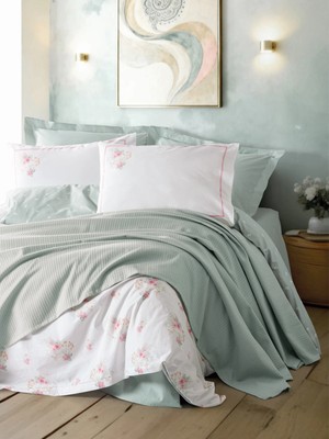 Zemira Vivid Çift Kişilik Pikeli Nev Takımı Minty Mint