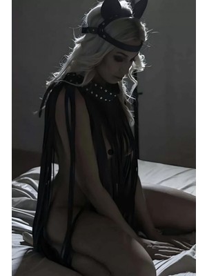 Marsilyan Kedi Kulaklı Deri Taç - BRF261