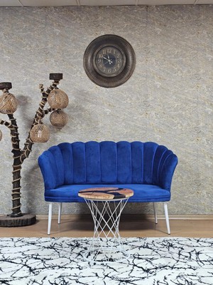 Sevinç Mobilya Ikili Papatya Çay Seti Koltuk  Beyaz Boyalı Sivriltme Ayak, Balkon, Salon, Ofis, Koltuk Takımı