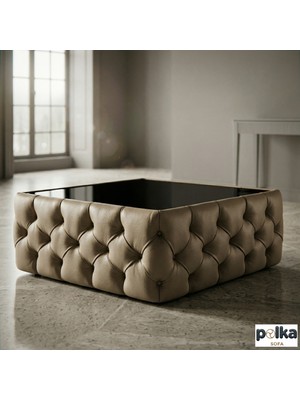 Polka Sofa Retro Deri Serisi Orta Sehpa