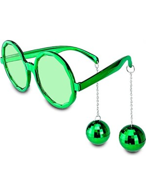 Marsilyan Disko Toplu Küpeli Parti Gözlüğü Yeşil Renk