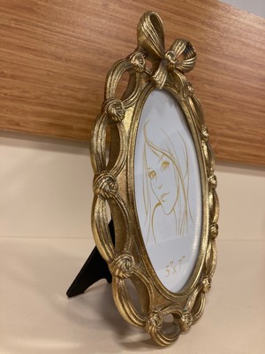 Resim Çerçevesi Oval Fiyonk Model 13X18 Renk Antik Altın