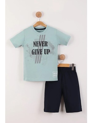 Mixima Never Give Up Baskılı Erkek Çocuk Yazlık Takım