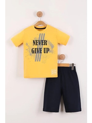 Mixima Never Give Up Baskılı Erkek Çocuk Yazlık Takım