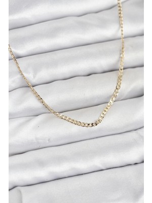 Uravas Store cm 14K Gold Renk Pirinç Zincir Model Kadın Kolye