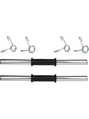 Spor 2 Adet 45 cm Krom Dambıl Barı+ 4 Adet Çelik Sıkıştırma Yayı