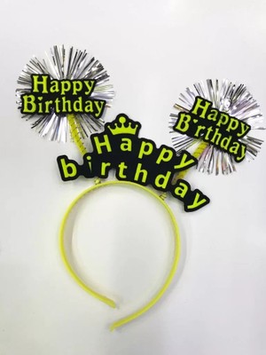 Esranın Dünyası Happy Birthday Neon Renk Doğum Günü Tacı 12 Adet