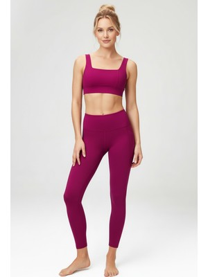 Noonfıt Yüksek Bel Toparlayıcı Tayt & V Sırt Destekli Spor Sütyeni - Sculpt Set