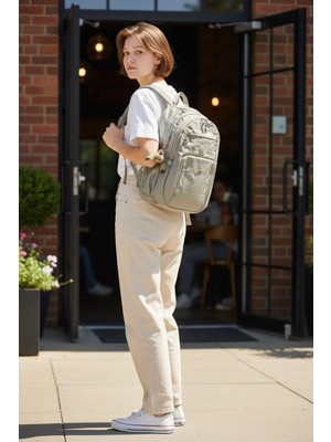 By Polo Clup Unisex Krinkıl Su Geçirmez Kumaş Büyük Boy Çok Gözlü Okul ve Seyahat Sırt Çantası