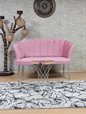 Sevinç Mobilya Ikili Krom Kaplama Tel Ayak Papatya Çay Seti Koltuk Berjer , Balkon, Salon, Ofis, Cafe Koltuk Takımı