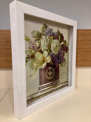 Tablo Duvar Dekoratif El Yapımı Kelebek Detaylı Model Çapı 42X38 cm