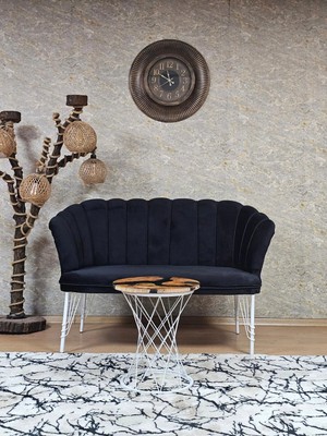 Sevinç Mobilya Ikili Beyaz Boyalı Tel Ayak Papatya Çay Seti Koltuk Takımı , Balkon, Salon, Ofis, Cafe Koltuk Takımı