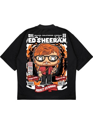 Pure Effect Unisex Oversize Ed Sheeran Sırt Baskılı Boxy Fit Kalın Kumaşlı T-Shirt