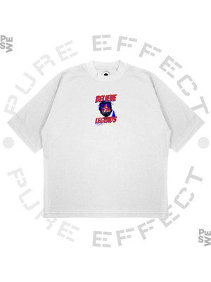 Pure Effect Unisex Oversize Believe Legends Baskılı Boxy Fit Kalın Kumaşlı T-Shirt