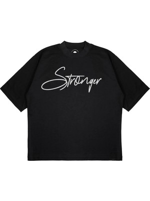 Pure Effect Unisex Oversize Unbreakable Stronger Baskılı Boxy Fit Kalın Kumaşlı T-Shirt