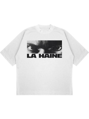 Pure Effect Unisex Oversize La Haine V2 Baskılı Boxy Fit Kalın Kumaşlı T-Shirt