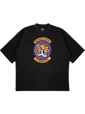 Pure Effect Unisex Oversize Human Made 2 Baskılı Boxy Fit Kalın Kumaşlı T-Shirt