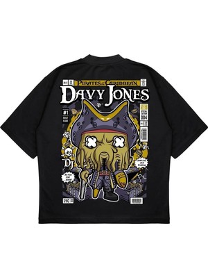 Pure Effect Unisex Oversize Davy Jones Sırt Baskılı Boxy Fit Kalın Kumaşlı T-Shirt