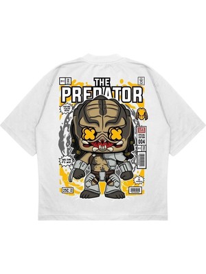 Pure Effect Unisex Oversize The Predator Sırt Baskılı Boxy Fit Kalın Kumaşlı T-Shirt