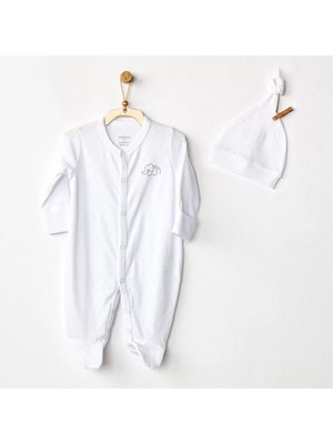 Esranın Dünyası AC24708 Jacquard Bebek Tulum Takım White