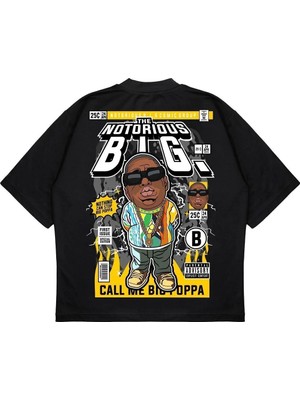 Pure Effect Unisex Oversize The Notorıous Bıg Sırt Baskılı Boxy Fit Kalın Kumaşlı T-Shirt