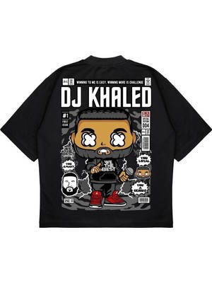 Pure Effect Unisex Oversize Dj Khaled Sırt Baskılı Boxy Fit Kalın Kumaşlı T-Shirt