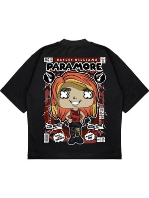 Pure Effect Unisex Oversize Paramore Sırt Baskılı Boxy Fit Kalın Kumaşlı T-Shirt