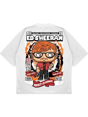 Pure Effect Unisex Oversize Ed Sheeran Sırt Baskılı Boxy Fit Kalın Kumaşlı T-Shirt