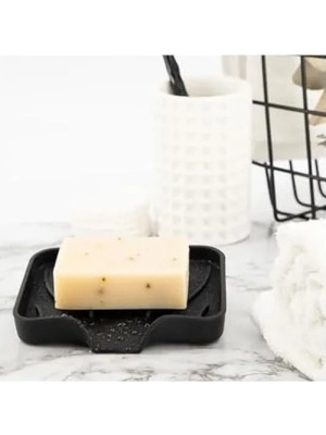 Esranın Dünyası Vantuzlu Esnek Sabunluk - Mutfak ve Banyo Için Siyah Silikon Tasarım