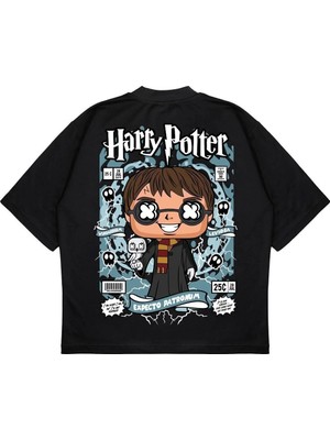 Pure Effect Unisex Oversize Harry Potter Sırt Baskılı Boxy Fit Kalın Kumaşlı T-Shirt