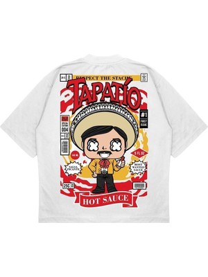 Pure Effect Unisex Oversize Tapatıo Sırt Baskılı Boxy Fit Kalın Kumaşlı T-Shirt