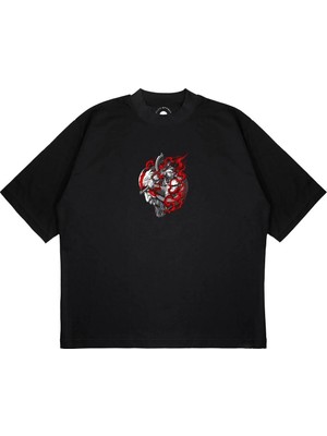 Pure Effect Unisex Oversize God Of War Baskılı Boxy Fit Kalın Kumaşlı T-Shirt