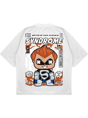 Pure Effect Unisex Oversize Syndrome Sırt Baskılı Boxy Fit Kalın Kumaşlı T-Shirt