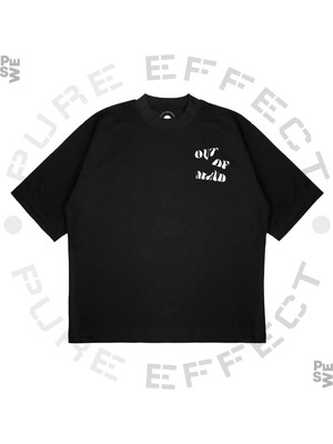 Pure Effect Unisex Oversize Out Of Mind Baskılı Boxy Fit Kalın Kumaşlı T-Shirt
