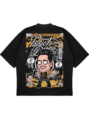 Pure Effect Unisex Oversize Brendon Urıe Sırt Baskılı Boxy Fit Kalın Kumaşlı T-Shirt