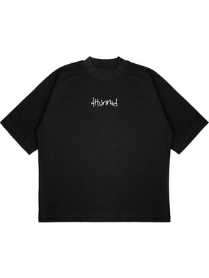 Pure Effect Unisex Oversize 4hunnid F*ck Love Get Money Baskılı Boxy Fit Kalın Kumaşlı T-Shirt