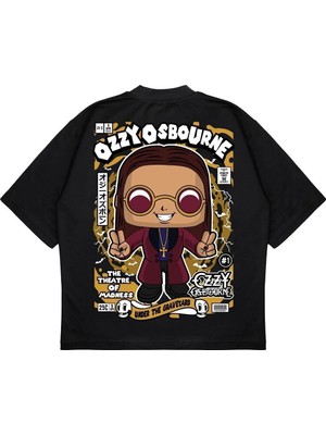 Pure Effect Unisex Oversize Ozzy Osbourne Sırt Baskılı Boxy Fit Kalın Kumaşlı T-Shirt