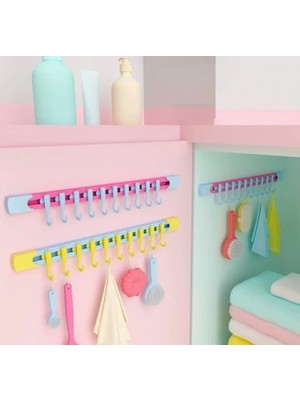 Marsilyan 10 Kancalı Raylı Mutfak ve Banyo Düzenleyici Askı 30 cm (4887)